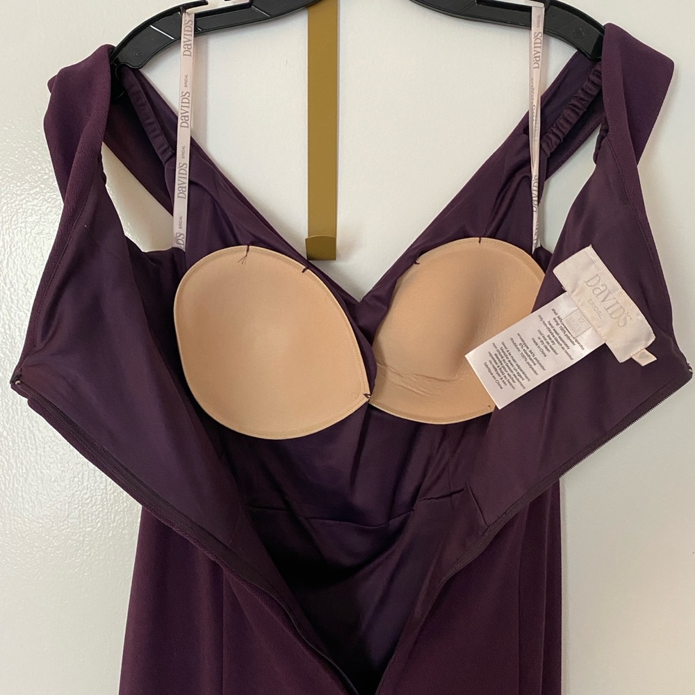 David's Bridal Off The Shoulder Purple Gown - Picture 6 of 8